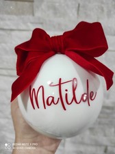Pallina di natale 10 cm personalizzata con nome e disegno in confezione regalo 