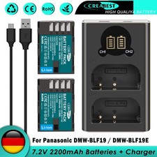 2x DMW-BLF19 batteria + caricabatterie per Panasonic Lumix DMC-GH5 GH4 GH3 GH3A G9 BP-61