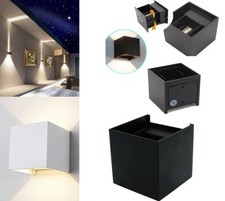 APPLIQUE LED 12W FARO CUBO FARETTO LAMPADA PARETE MURO DOPPIA LUCE IP65 MODERNO
