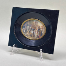 MINIATURA QUADRO VINTAGE NAPOLEONE AUSTRIA DIPINTO A MANO CELLULOIDE ANNI  50 60