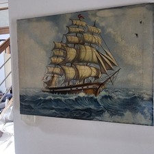 huile sur toile ancien  Marine