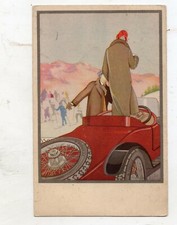 C000148 DUDOVICH Cartolina PIRELLI impermeabili e pneumatici X automobili VG1930