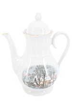 Bavaria Porzellan Caffettiera Paesaggio Invernale Bordo Oro