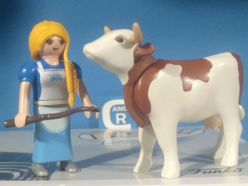 Playmobil aldeana con mucca - aldeana,