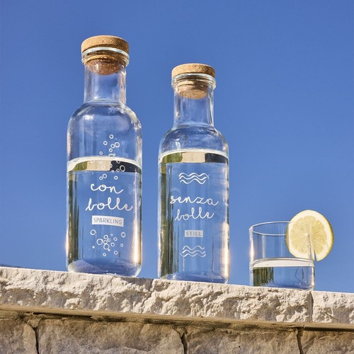 Bottiglia acqua vetro con - bottiglia,