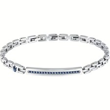 Bracciale Maserati Iconic JM424AVD61 Bracelet Acciaio Zirconi Blu Uomo 