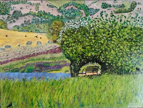 Dipinto campagna olio su - "campagna".,