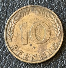 1950 F Germany 10 Pfennig Coin