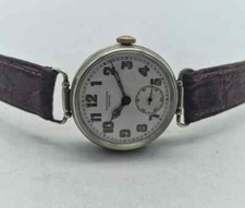 ANTICO OROLOGIO TRINCEA ZENITH CRONOMETRO QUADRANTE BIANCO CARICA MANUALE / R097