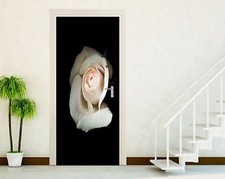 ADESIVI PORTE ADESIVO PORTA WALL STICKERS DECORAZIONE CASA ROSA BIANCO NERO  P10