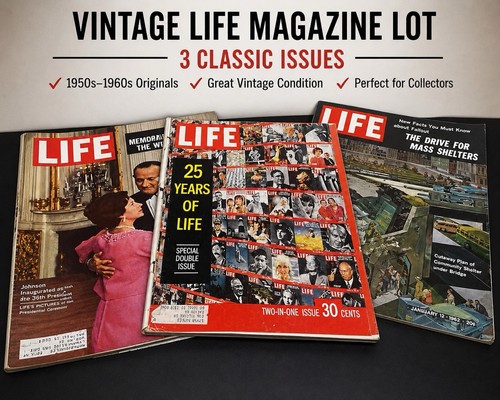 Vintage life magazine lot - life, 25