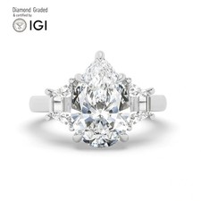 Anello trilogy solitario pera