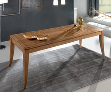 TAVOLO RETT. MODERNO IN LEGNO MASSELLO NOCE TOULIPIE ALLUNGABILE 4 MISURE  919