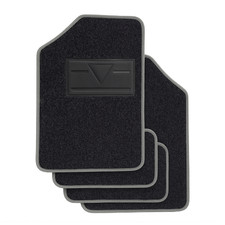 Set 4 Tappeti In Moquette Per Auto Tappetini Universali Bordo Grigio Battitacco