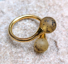 Anello doppia perla ambra