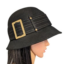 Cappello a secchiello in lana nero Scala