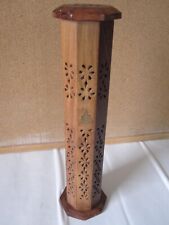 Scatola porta incenso bruciatore verticale in legno 30 cm incensiera