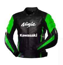 GIACCA IN PELLE PER MOTO DA CORSA KAWASAKI MOTOGP
