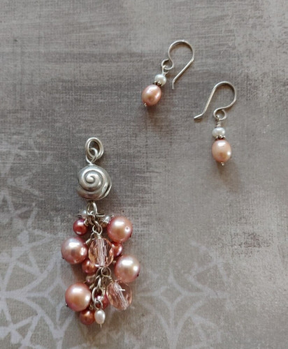 Vintage set earrings pendant - vintage,