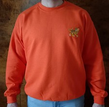 Felpa uomo arancione girocollo