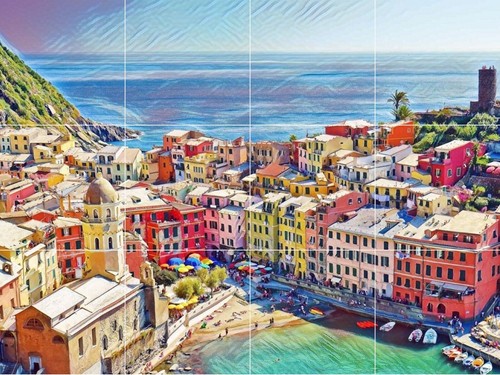Pannello ceramica mosaico - , di