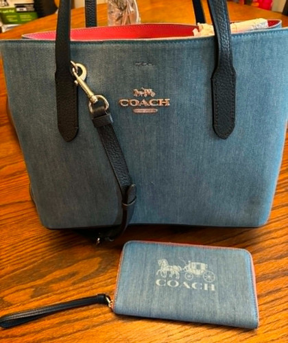 Portafoglio coach denim avenue - portafoglio,