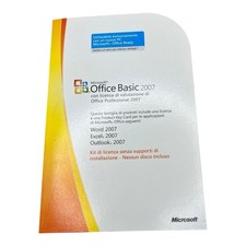 Microsoft Office Basic 2007 Product Key Card – Word Excel Outlook – No CD 