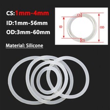 O Rings Silicone Guarnizione Rondelle Gomma Bianca O Ring OD 3 mm - 60 mm CS 1 mm - 4 mm