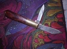 Coltellino Serramanico Black Fox Ottone E Radica Vintage 