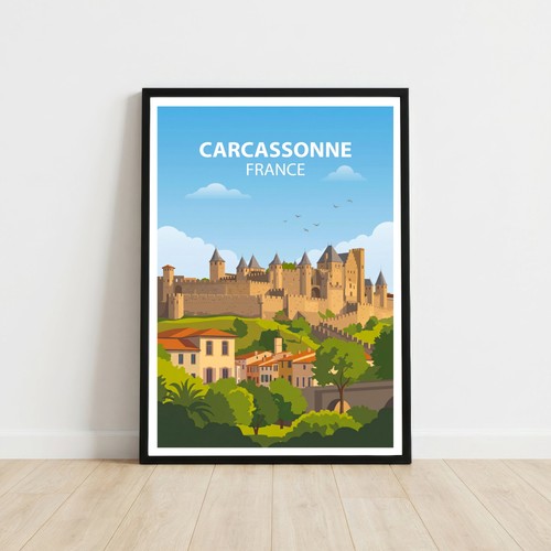 Poster viaggio carcassonne - da,