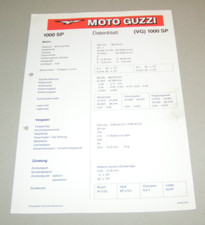 Scheda Dati/Valori Modellazione Moto Guzzi 1000 Sp - Stand 1984