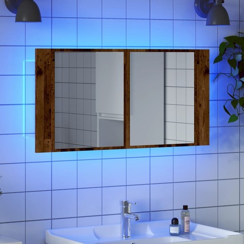 Mobile specchio led legno - led,