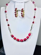 Set orecchini collana e strass