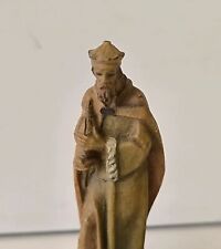 Anri Kuolt Re Magio in piedi statuina presepe in legno H. 7,5 CM Vintage