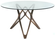 Tavolo in vetro Porada Circe design David Dolcini - Noce canaletta - SCONTO 20%