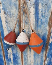 3 Wooden Decorative Buoys
