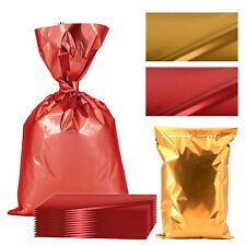 Buste Metallizzate Sacchetti 50 Pz. per Regalo di Natale Compleanno Pensierino