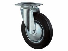 Rullo da Trasporto/Rotella Ø 80-200 MM, Ruota Gomma, Cerchio Acciaio, Piatto