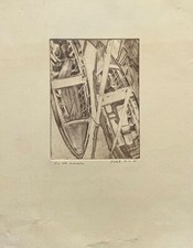 Incisione Venezia Barche Nel