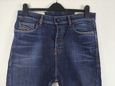 Diesel D-Vider Uomo W31/32 L30 Elasticizzato Vestibilità Carota Blu Scuro Denim