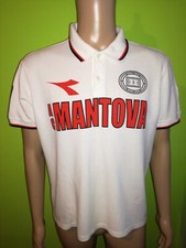 MAGLIA POLO BIANCA UOMO MANICA CORTA DIADORA AC MANTOVA TAGLIA L 100% COTONE