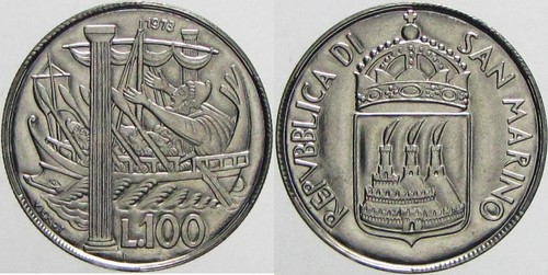 100 lire san marino - lire, saint