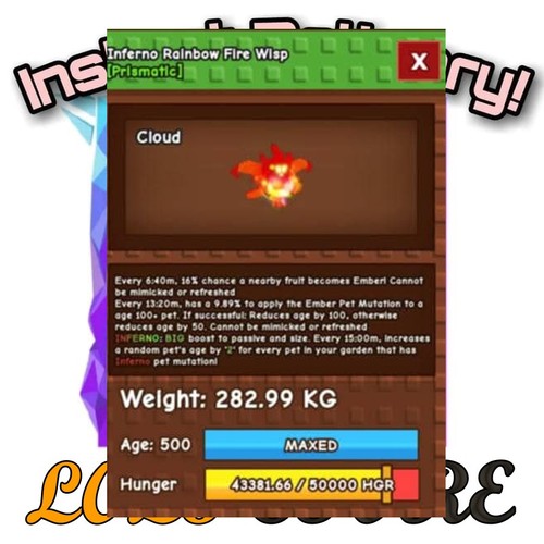 Rainbow hatched fire wisp - hatched,