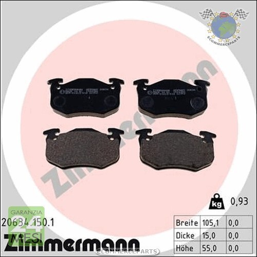 Kit pastiglie freno zimmermann - kit,