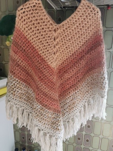 Poncho lana lavorato - in,