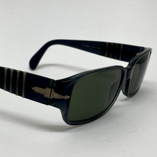 SUNGLASSES VINTAGE 140 PERSOL 2605-S  ANNI 90 ITALY WAYFARER SQUARE LENTI VETRO