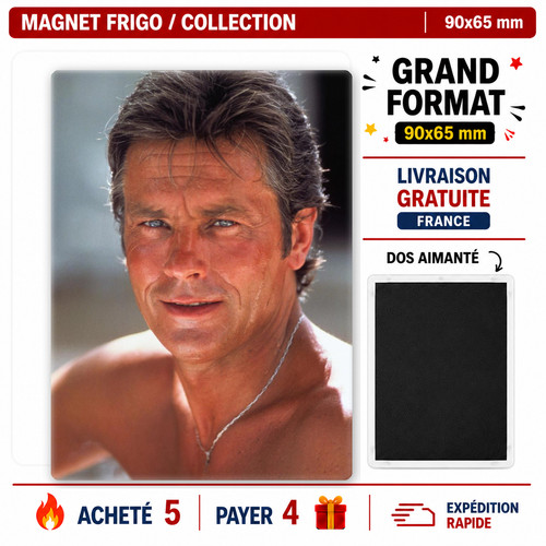 Magnet alain delon 90x65 mm - magnet,