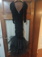 Abito elegante da donna in velluto nero con tulle taglia 46