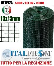 25mt Rete Metallica Plastificata Elettrosaldata13X13 Recinzione Gabbie Conigli