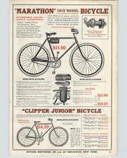 1915 CARTA PUBBLICITARIA Marathon Clipper Olympia Royal Roadster Kit attrezzi bicicletta GRANDE